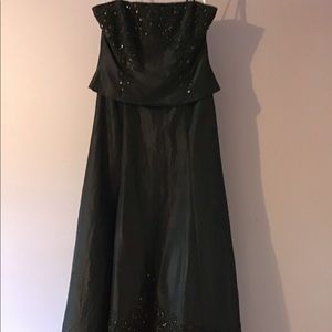 Long Beaded Brown Dress with Jacket